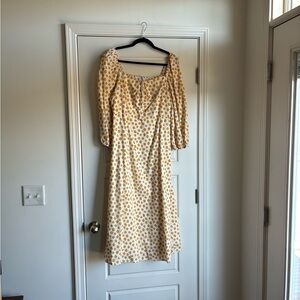 Sugarlips Yellow Floral Midi Dress